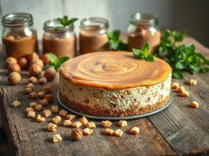 Cheesecake de cereais com creme de avelãs