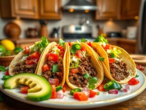 Tacos de Carne Moída Festivos