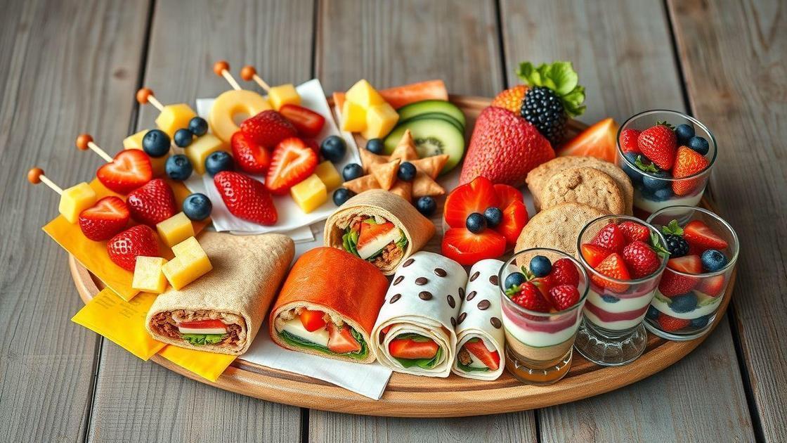 Sugestões de lanches nutritivos e divertidos