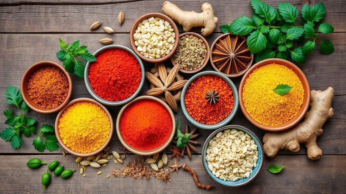 Principais especiarias indianas e seus usos