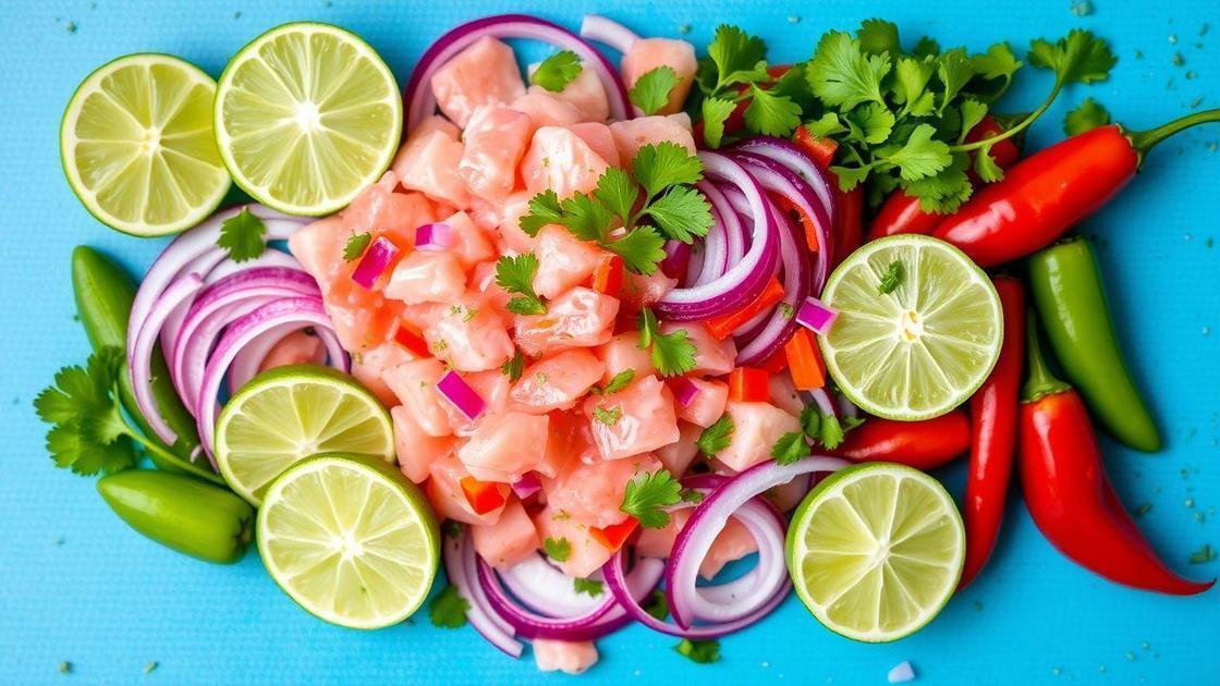 Ingredientes essenciais do ceviche
