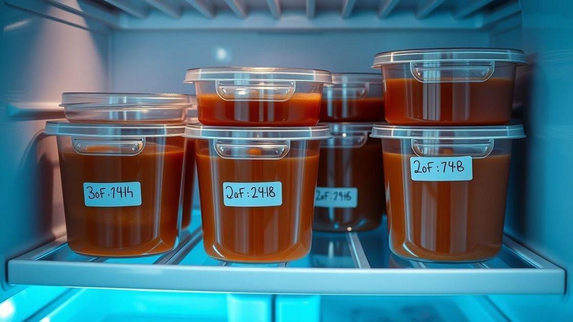 Armazenamento e conservação de caldos