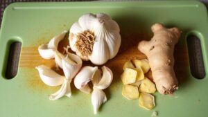 Macetes para descascar alho e gengibre
