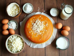 Bolo de Tapioca com Coco Ralado Tropical