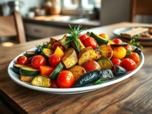 Vegetais Assados com Ervas Mediterrâneas