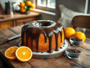 Bolo de Laranja com Cobertura de Chocolate Energizante
