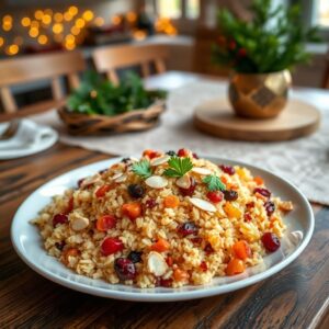 Arroz de Natal com Frutas Secas Festivas